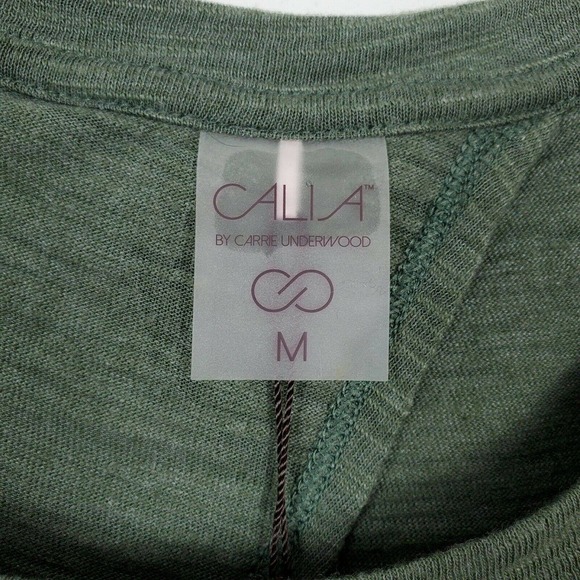 Calia by Carrie Underwood Peekaboo Twist Back Workout Top Short Sleeve Green M - Picture 8 of 10